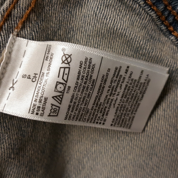 NWT Old Navy Size Small Tan Blue Denim Jean Jacket - Picture 6 of 13